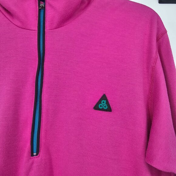 Vtg Nike ACG Large Pink/Purple Thermax 1/2 Zip Pullover L 90s Base Layer USA - Picture 4 of 9